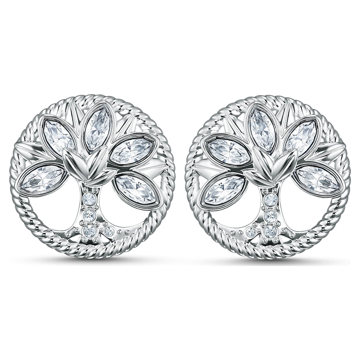 Click to view product details and reviews for Swarovski Symbolic Tree Of Life Stud Pierced Earrings White Rhodium Plated.