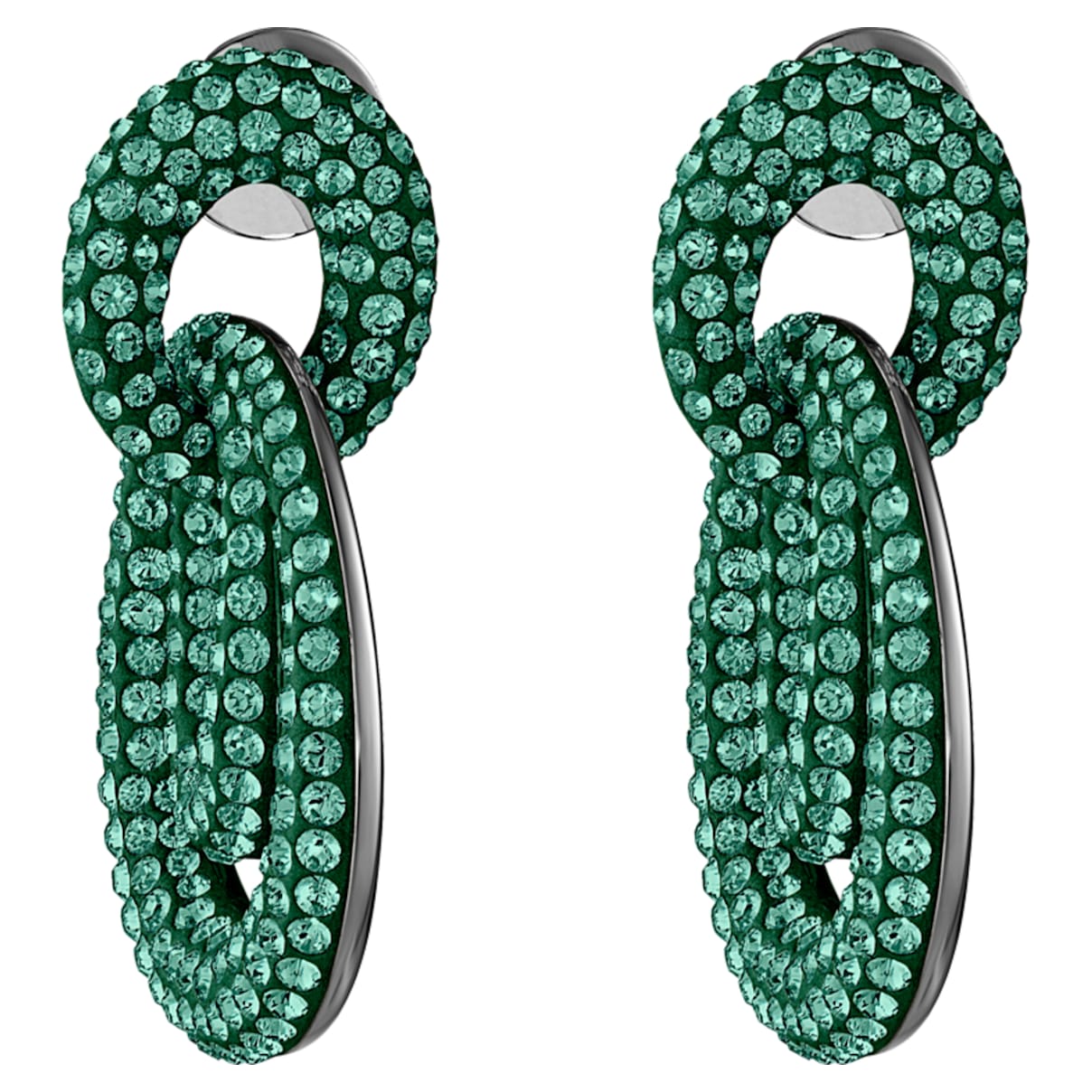 Click to view product details and reviews for Tigris Pierced Earrings Green Ruthenium Plated.