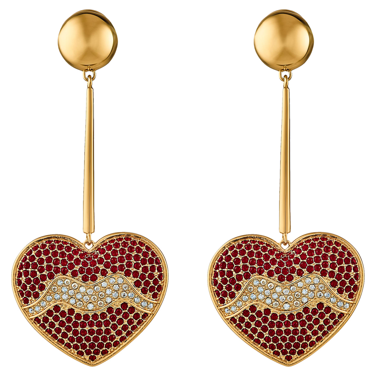 Click to view product details and reviews for Surreal Dream Pierced Earrings Heart Red Gold Tone Plated.