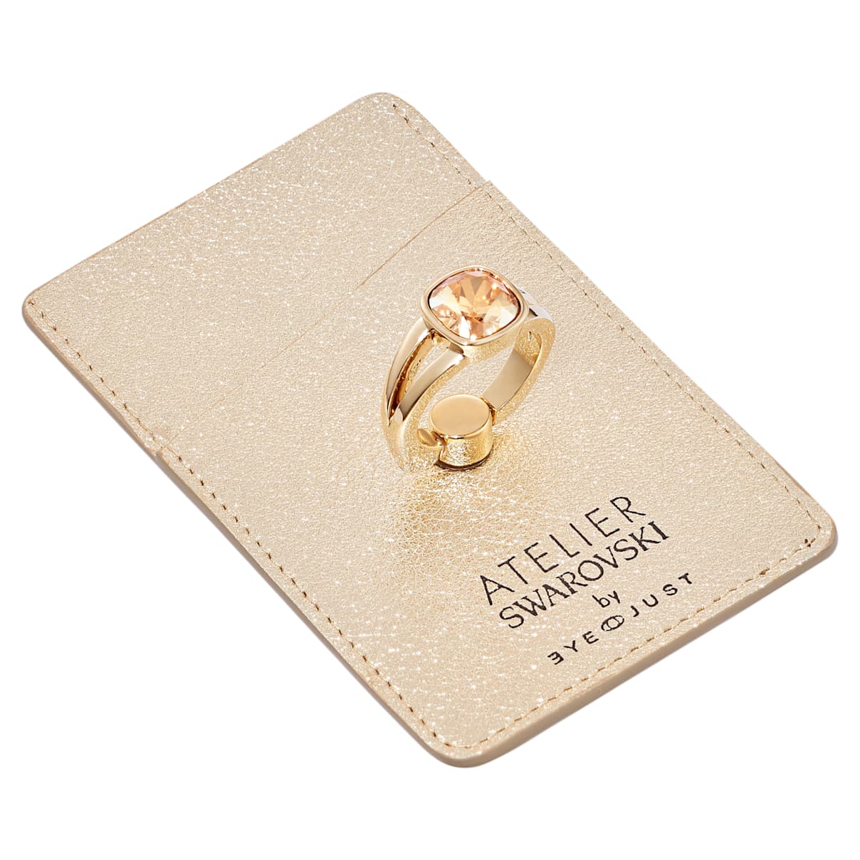 

Swarovski EyeJust card and ring holder, Gold tone, Gold-tone plated