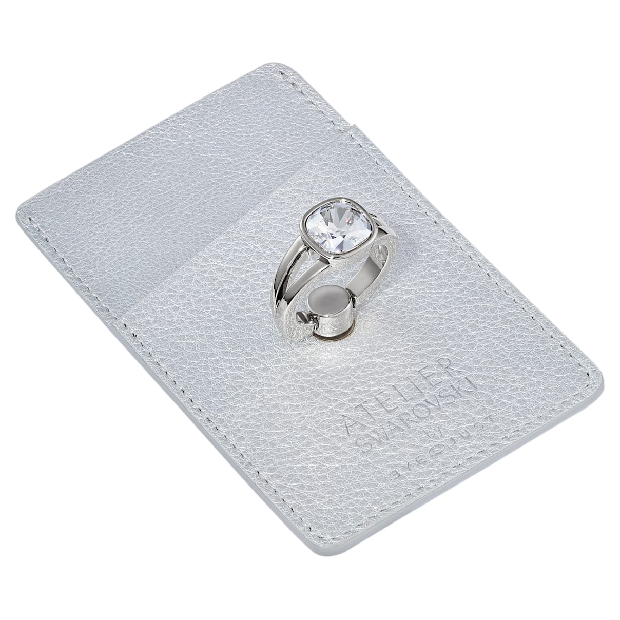 EyeJust Card and Ring Holder, Silver tone, Palladium plated