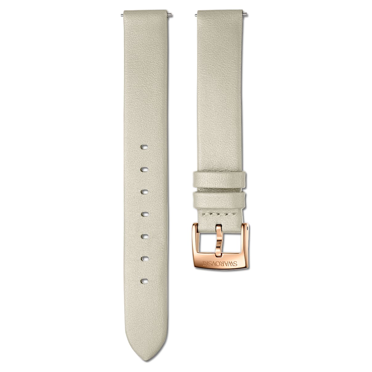 Cinturino per orologio 14mm, Pelle, grigio talpa, PVD oro rosa