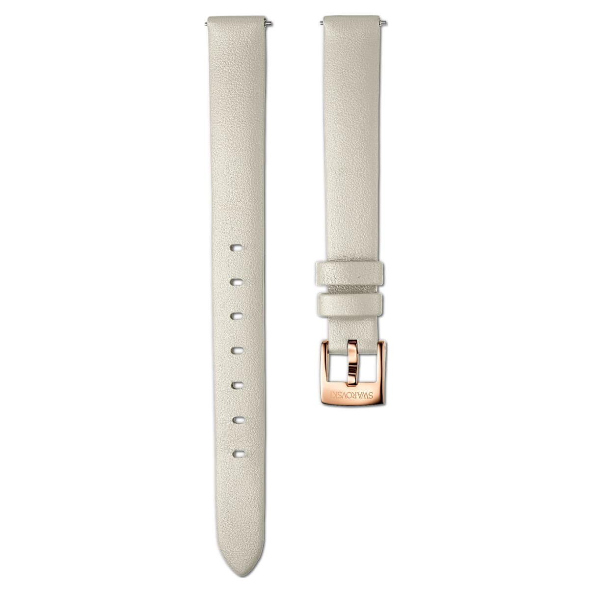 

Swarovski 12mm watch strap, Leather, Taupe, Rose gold-tone finish