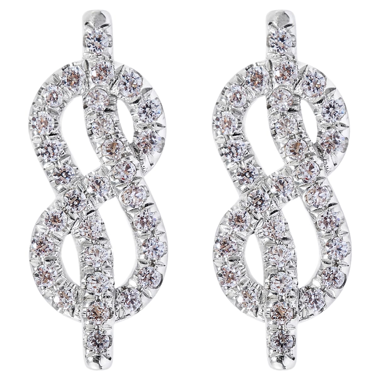 Click to view product details and reviews for Knot Of True Love Stud Earrings Swarovski Created Diamonds 18k White Gold.