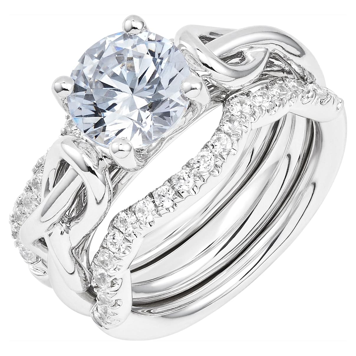 Click to view product details and reviews for Knot Of True Love Classic Solitaire Ring 2ct Swarovski Created Diamonds 18k White Gold Size 58.