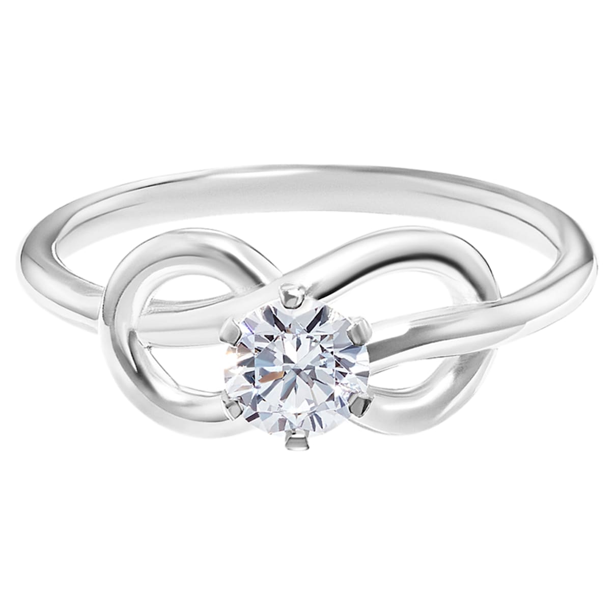 Knot of True Love Savoy Ring 0.25ct, Swarovski Created Diamonds, 18K White Gold, Size 55