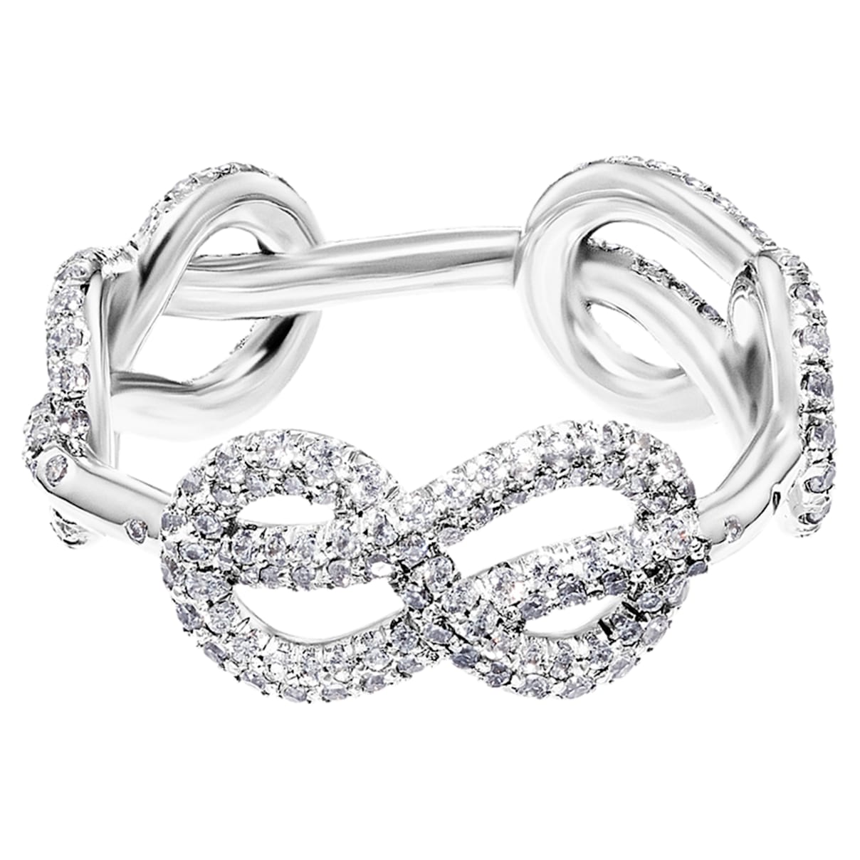 Click to view product details and reviews for Knot Of True Love Triple Savoy Ring Swarovski Created Diamonds 18k White Gold Size 55.