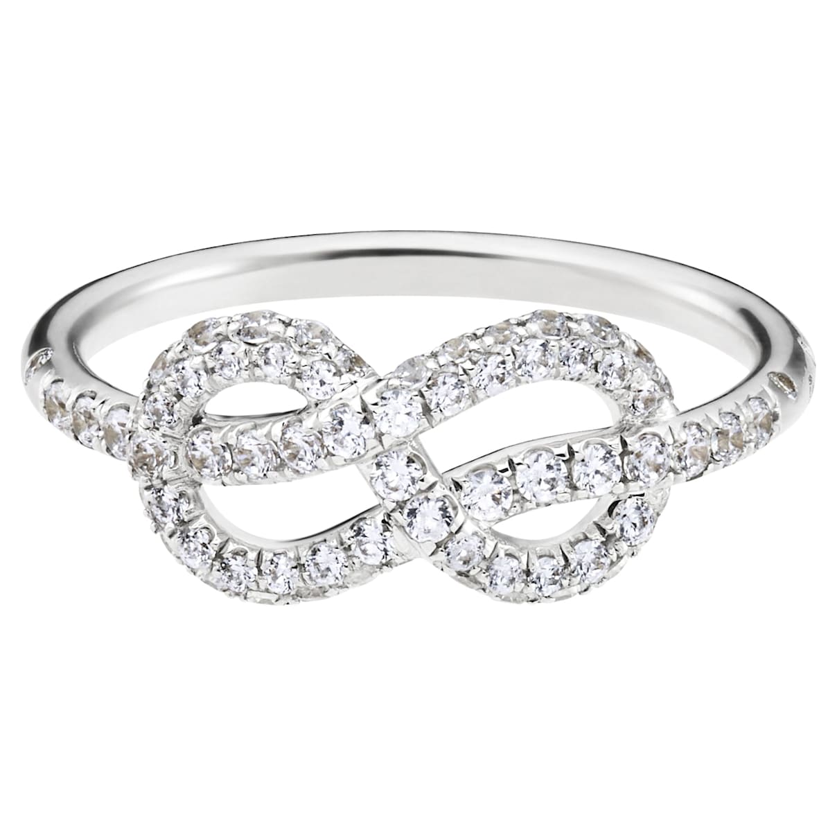 Click to view product details and reviews for Knot Of True Love Classic Pav&eacute; Ring Swarovski Created Diamonds 18k White Gold Size 52.