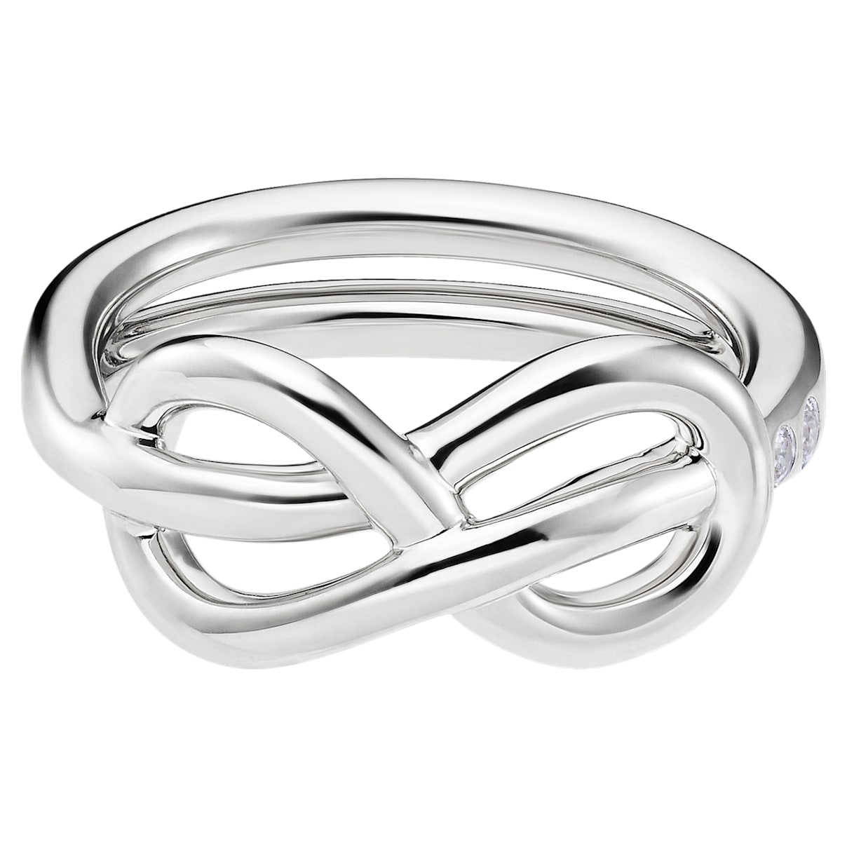 Click to view product details and reviews for Knot Of True Love Classic Ring Swarovski Created Diamonds 18k White Gold Size 55.