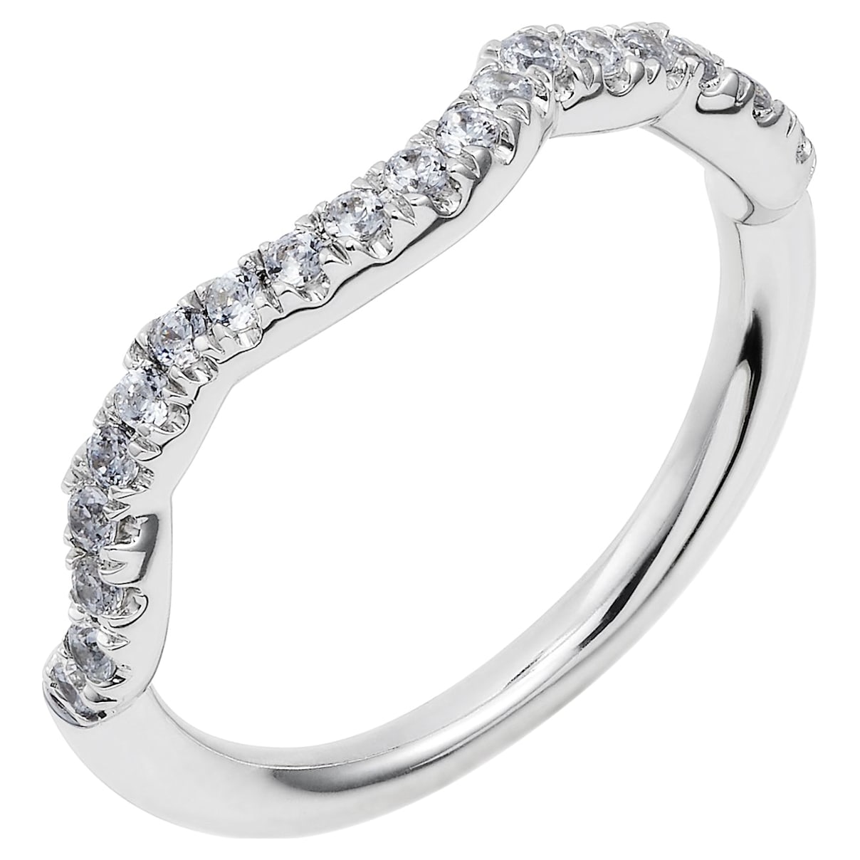 Click to view product details and reviews for Knot Of True Love Classic Band Ring Swarovski Created Diamonds 18k White Gold Size 55.