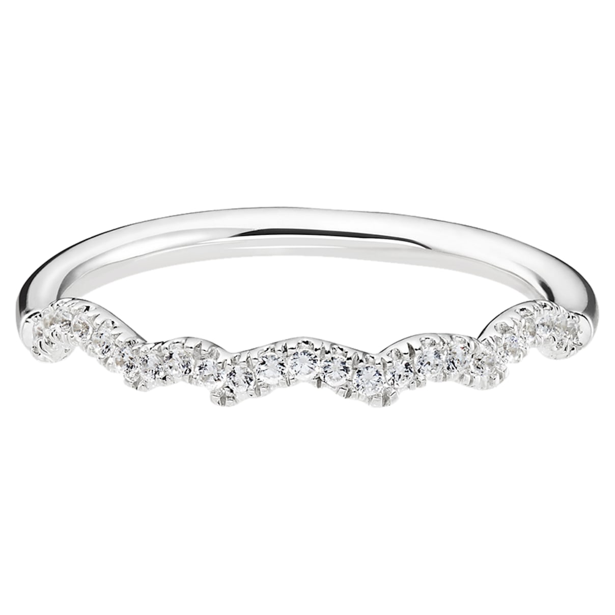 Click to view product details and reviews for Knot Of True Love Slim Band Ring Swarovski Created Diamonds 18k White Gold Size 55.