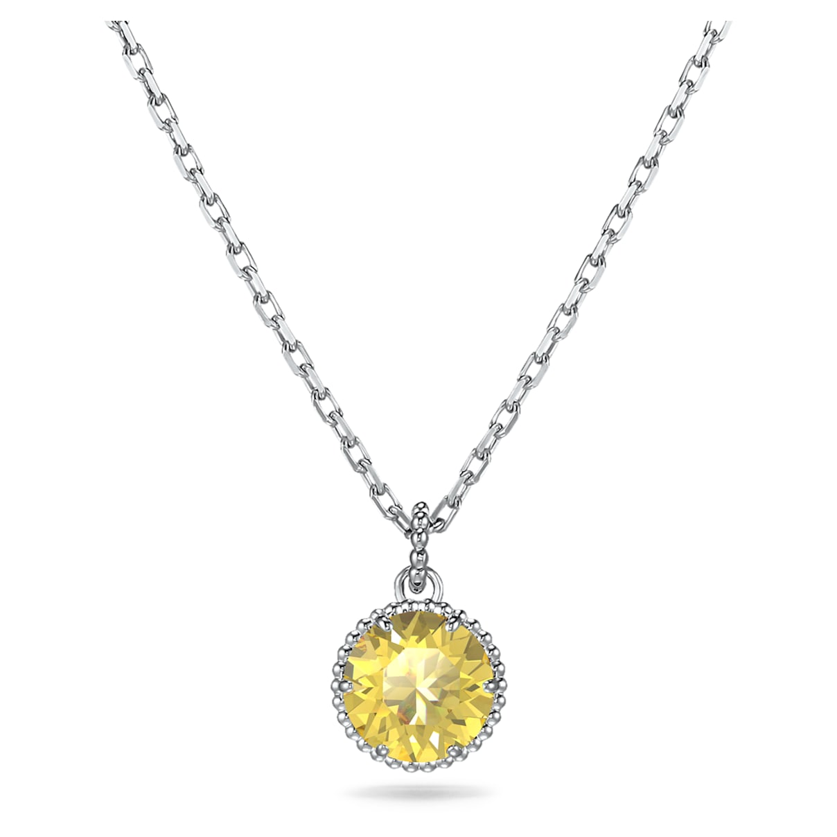 

Wisiorek Birthstone, Szlif okrągły, Listopad, Żółty, Powłoka z rodu