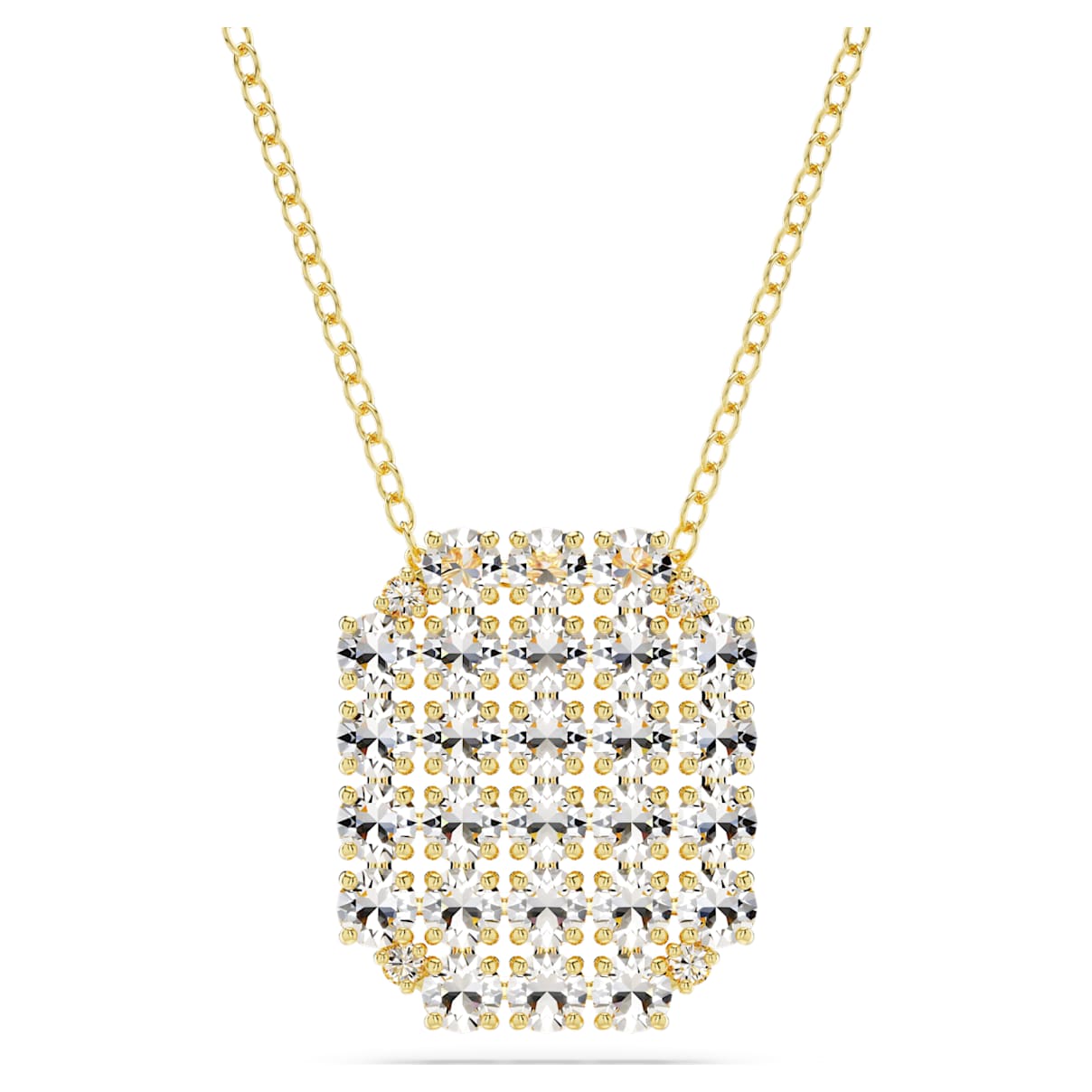 

Exalta necklace, White, Gold-tone plated