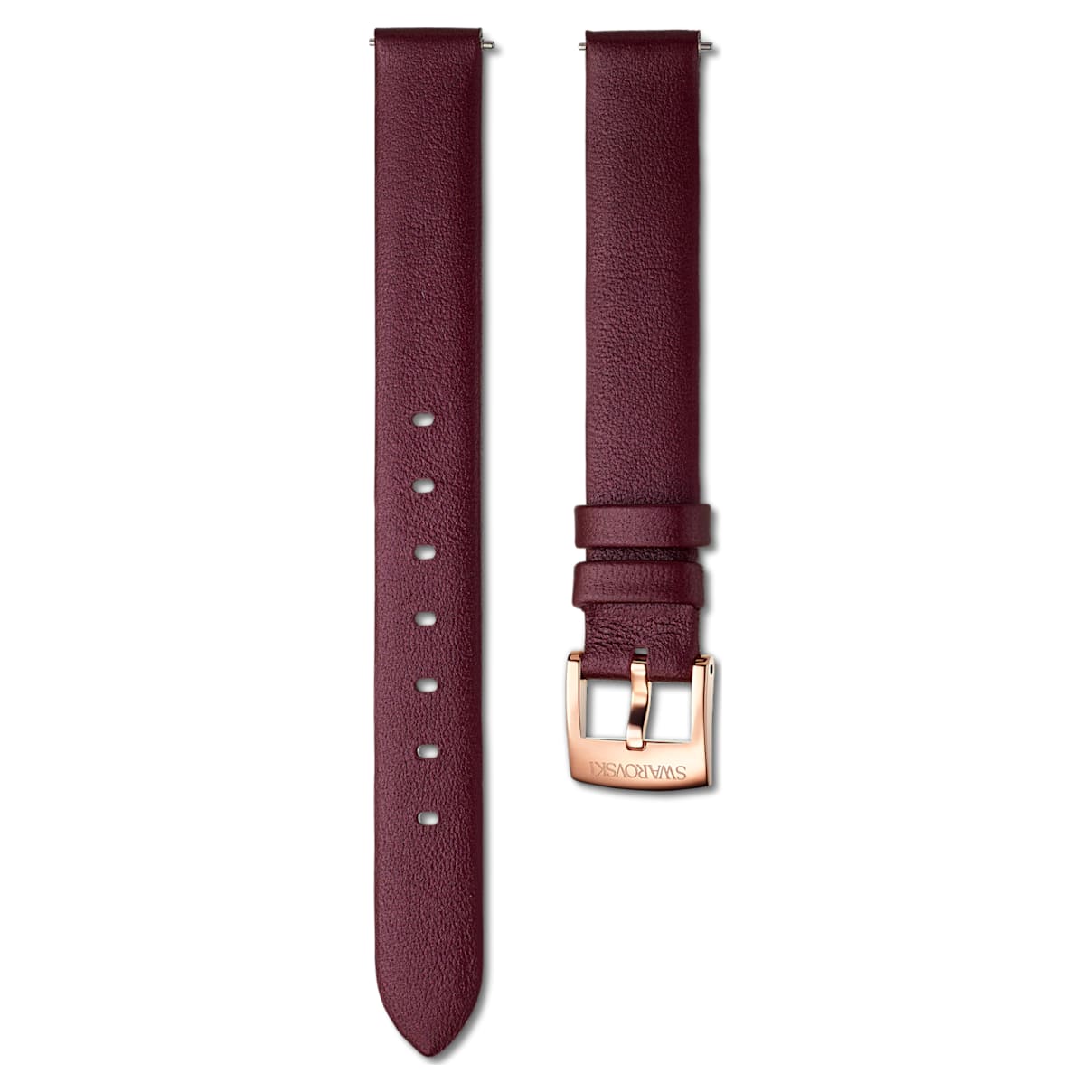 

Swarovski 14mm watch strap, Leather, Burgundy, Rose gold-tone plated