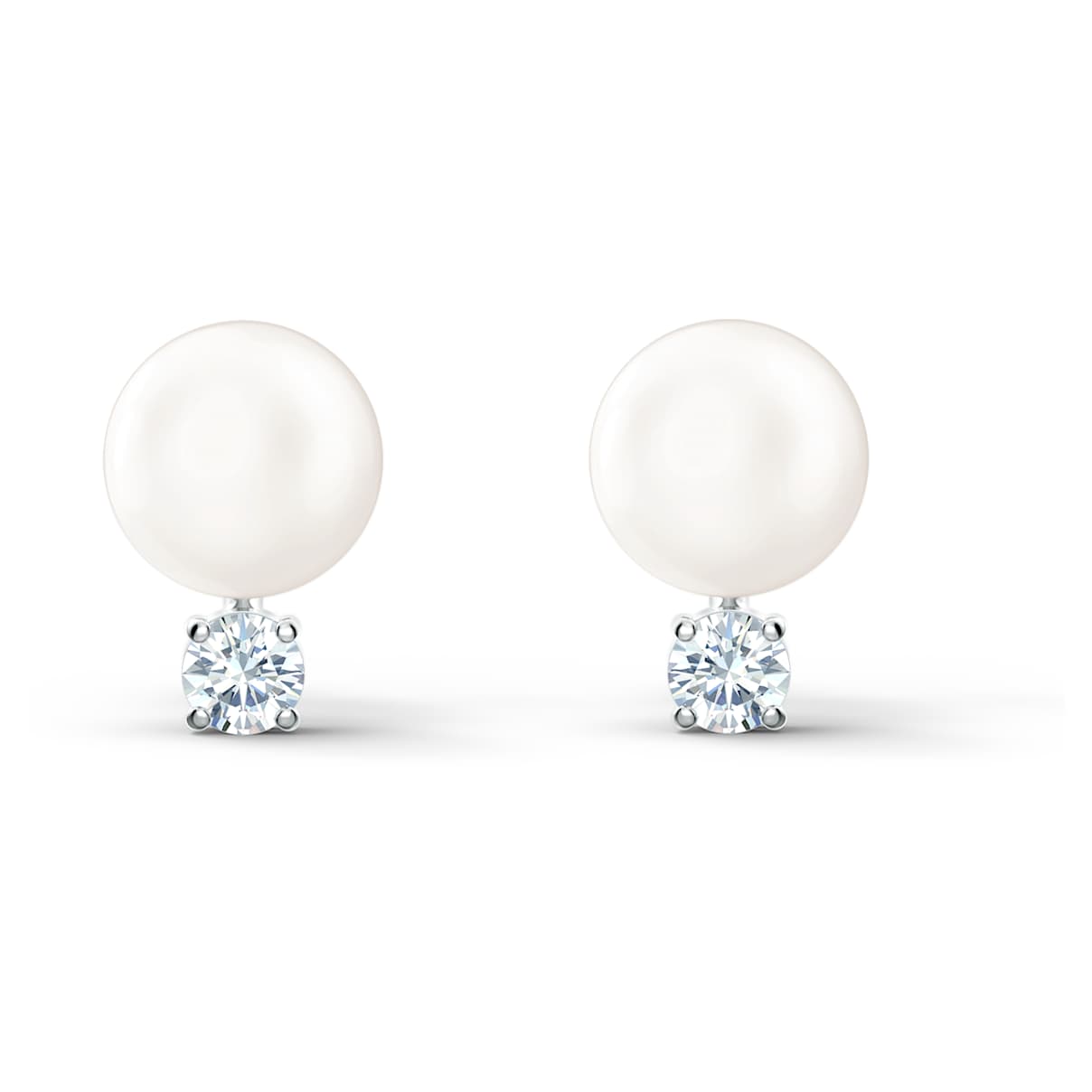 Click to view product details and reviews for Treasure Pearl Pierced Earrings White Rhodium Plated.