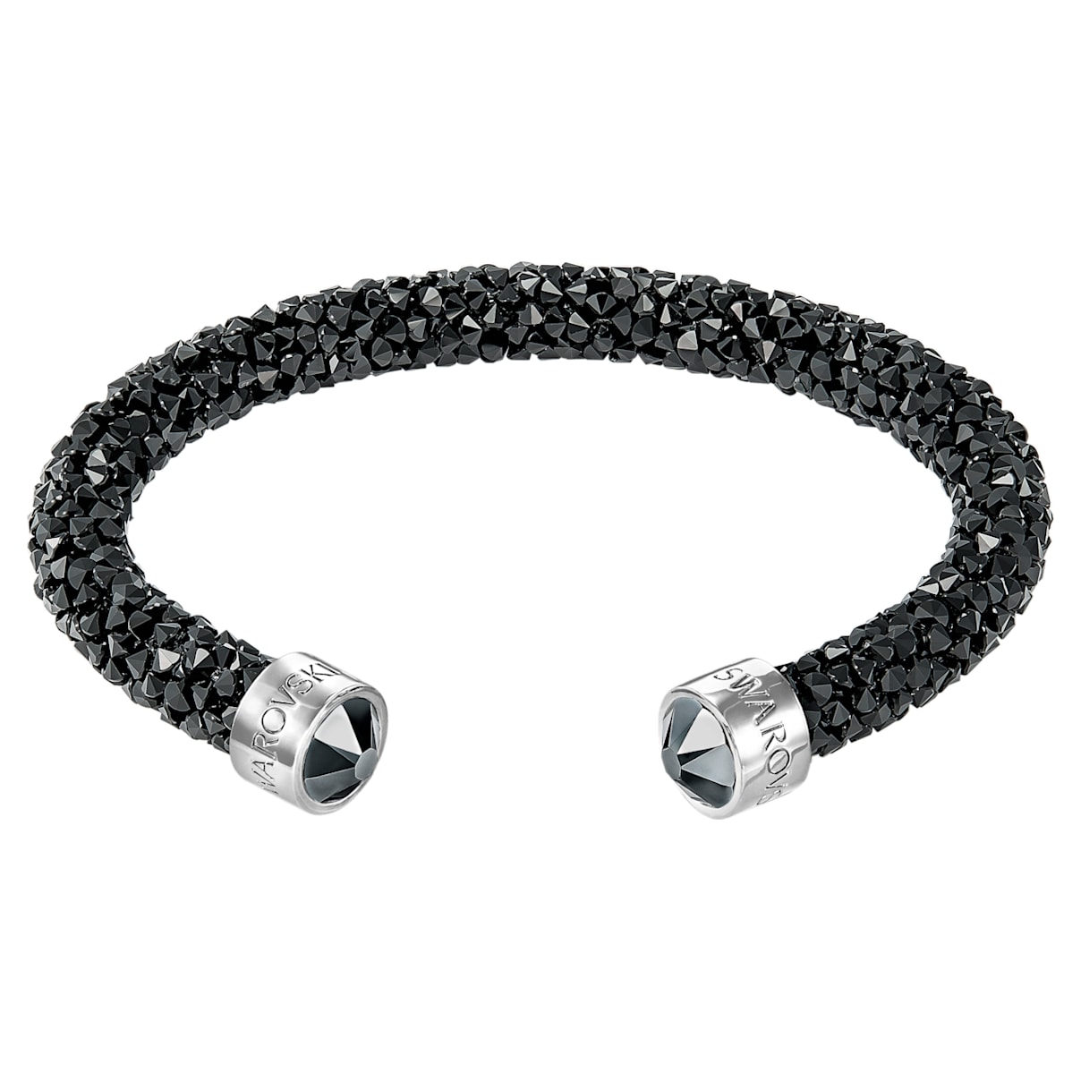 Swarovski Crystaldust cuff, Black, Stainless steel