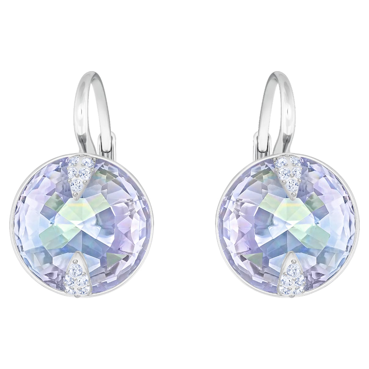 

Globe drop earrings, Round cut, Blue, Rhodium plated