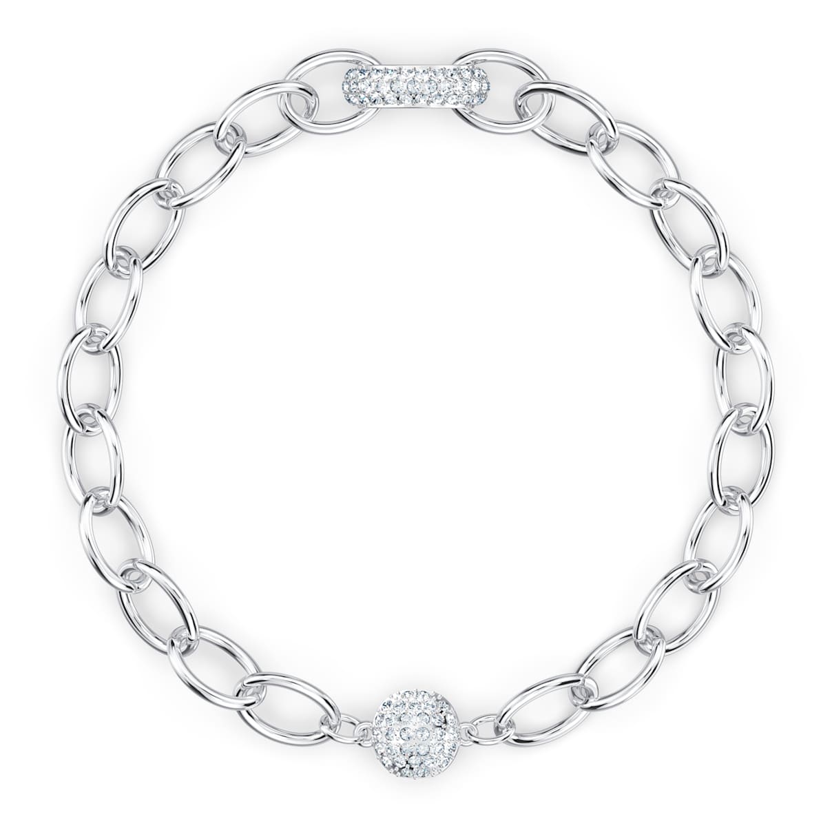 

Swarovski The Elements bracelet, Magnetic closure, White, Rhodium plated