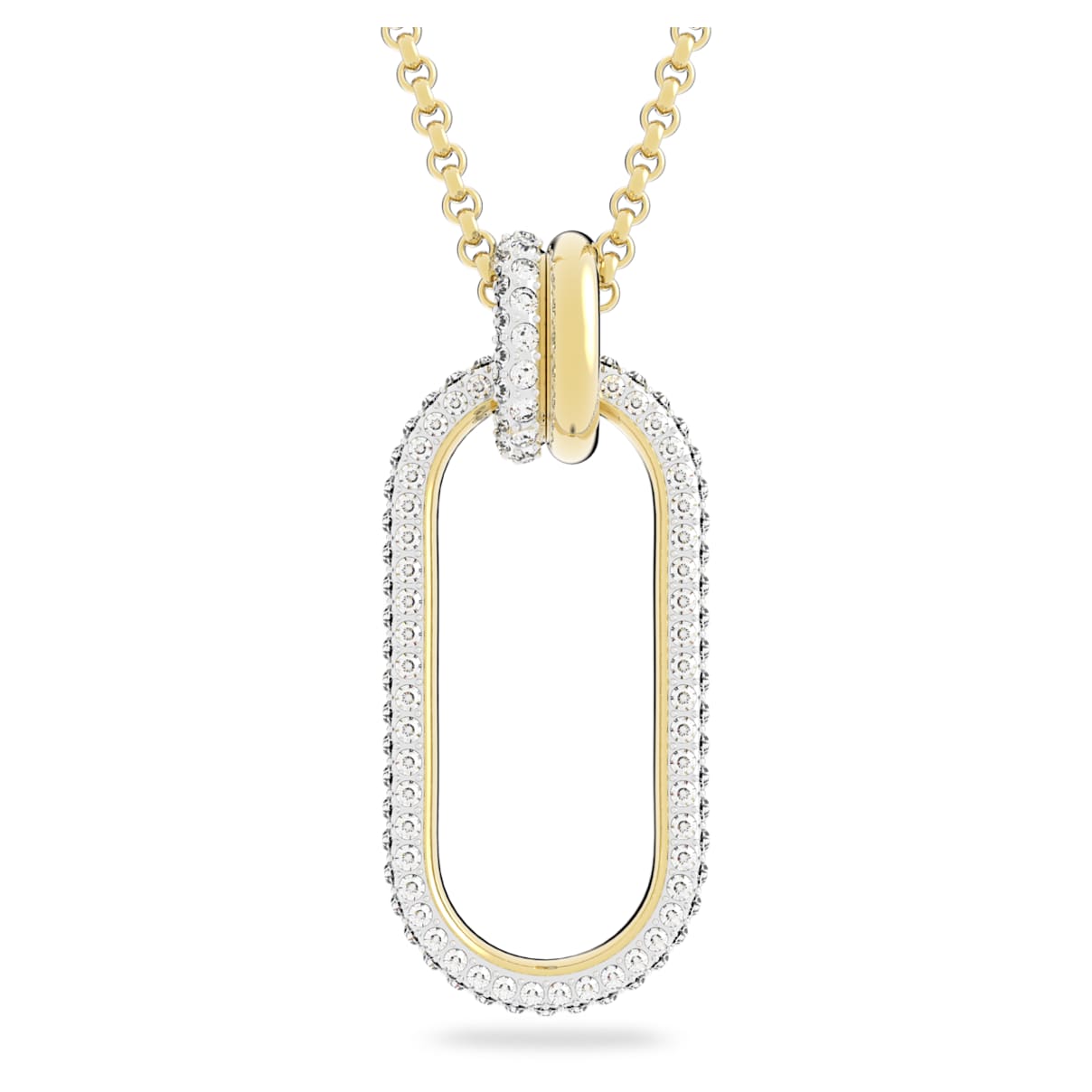 

Swarovski Time pendant, Oval shape, White, Mixed metal finish