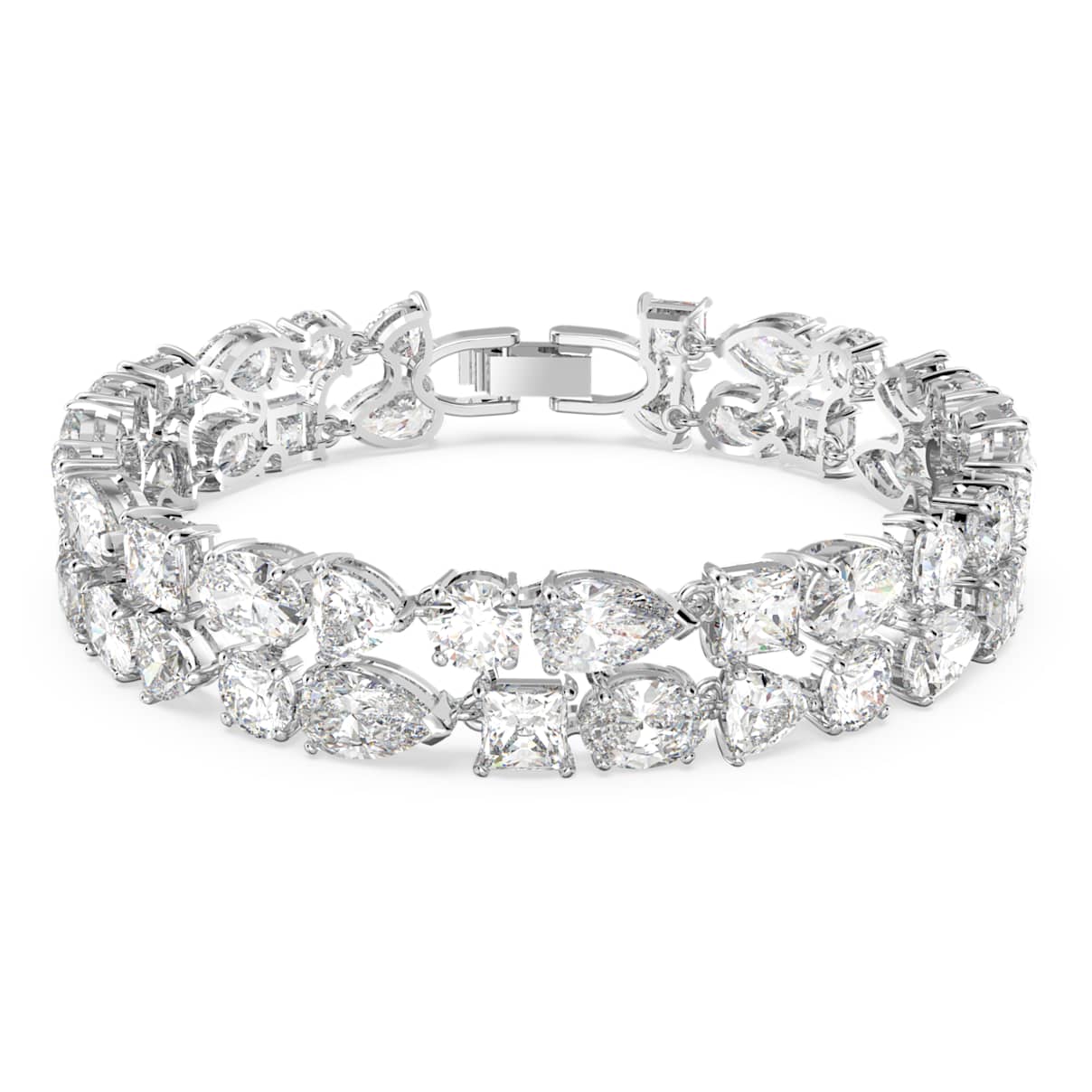 

Swarovski Tennis Deluxe bracelet, Mixed cuts, White, Rhodium plated