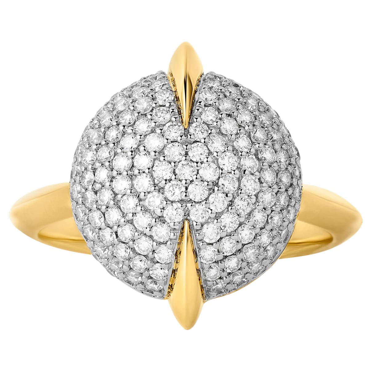 Click to view product details and reviews for Light Is Life Dainty Round Ring Swarovski Created Diamonds 18k Yellow Gold 18k White Gold Size 52.