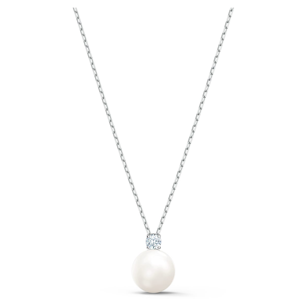 Collana Treasure Pearl, bianco, placcato rodio