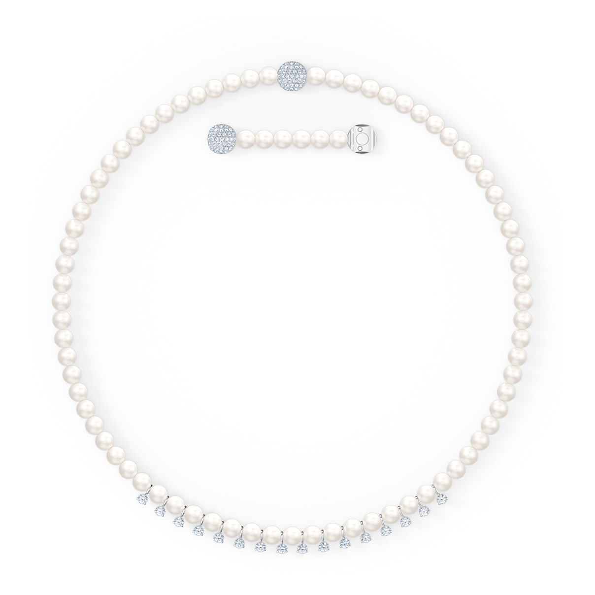Collana Treasure Pearls, bianco, placcato rodio