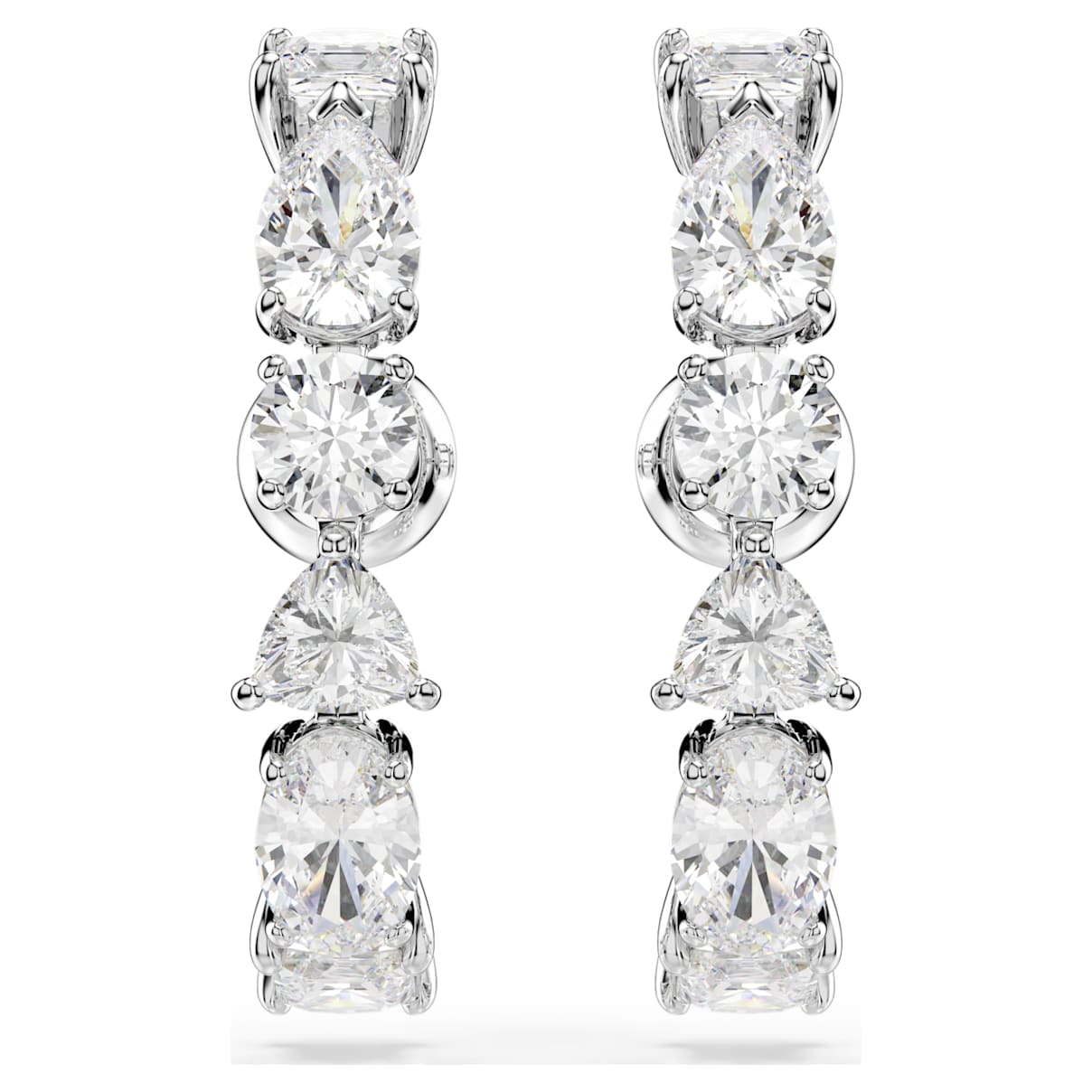 

Orecchini ear cuff Mesmera, Taglio misto, Bianchi, Placcato rodio