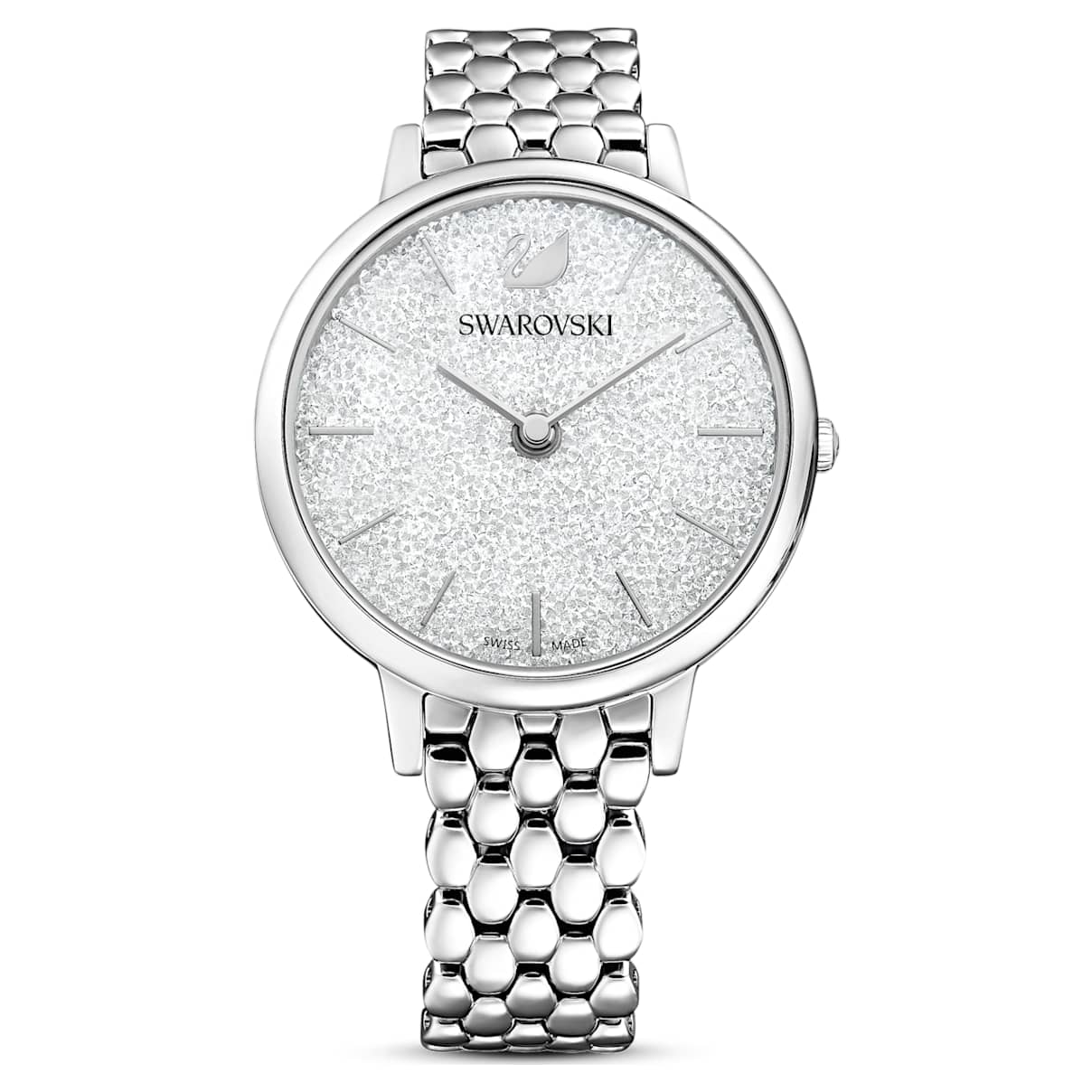 

Crystalline Joy watch, Swiss Made, Metal bracelet, Silver Tone, Stainless steel