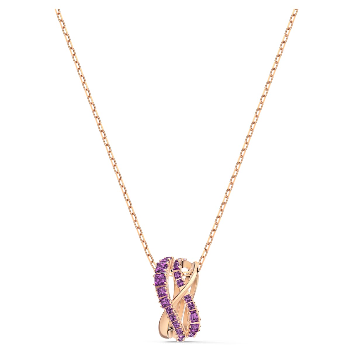 Click to view product details and reviews for Twist Rows Pendant Purple Rose Gold Tone Plated.