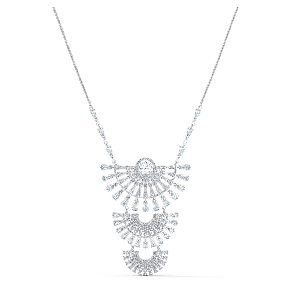 

Swarovski Collana Sparkling Dance, Grande, Bianca, Placcato rodio