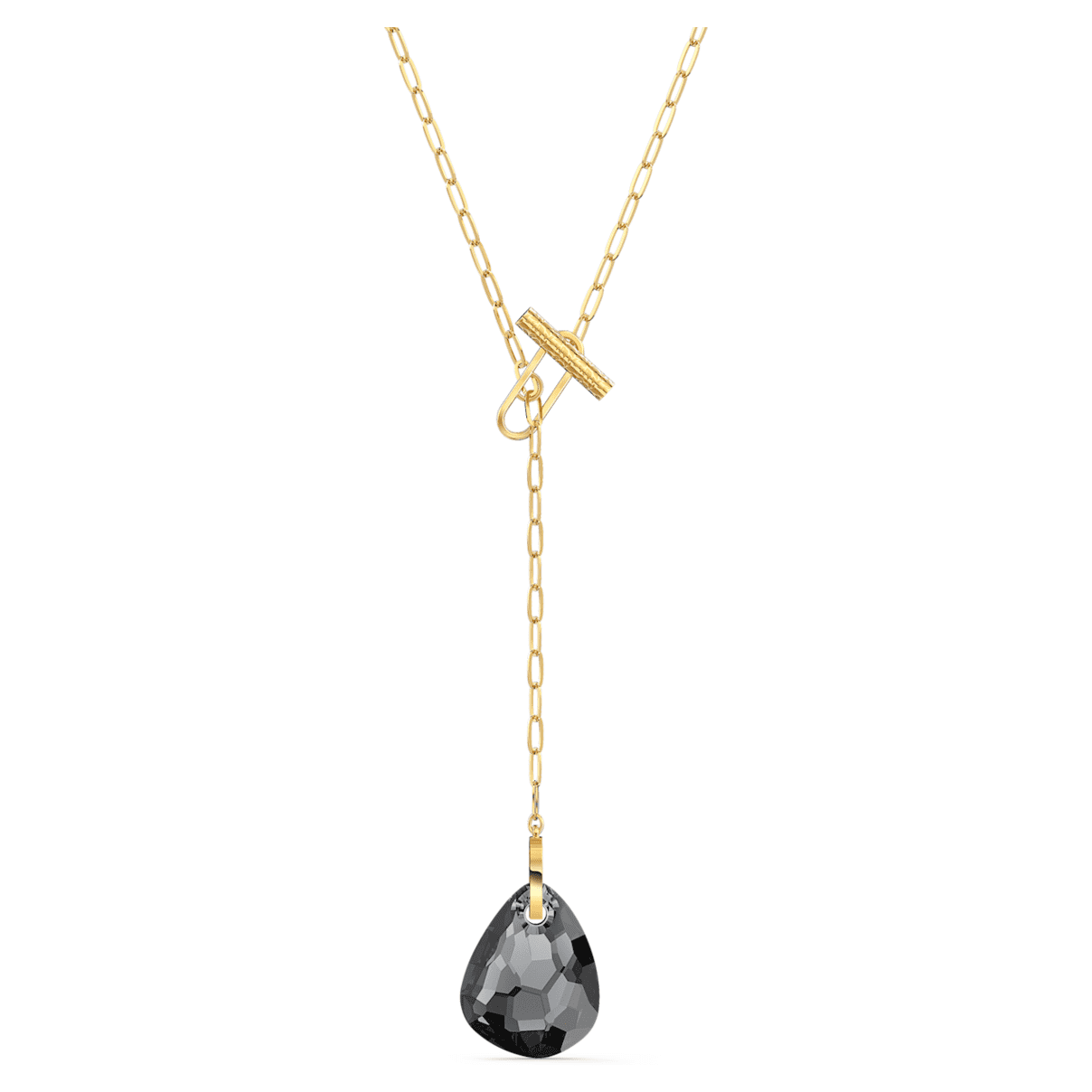 Click to view product details and reviews for T Bar Y Necklace Grey Gold Tone Plated.