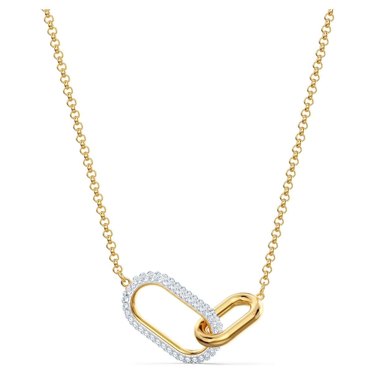Click to view product details and reviews for Time Necklace Short White Mixed Metal Finish.