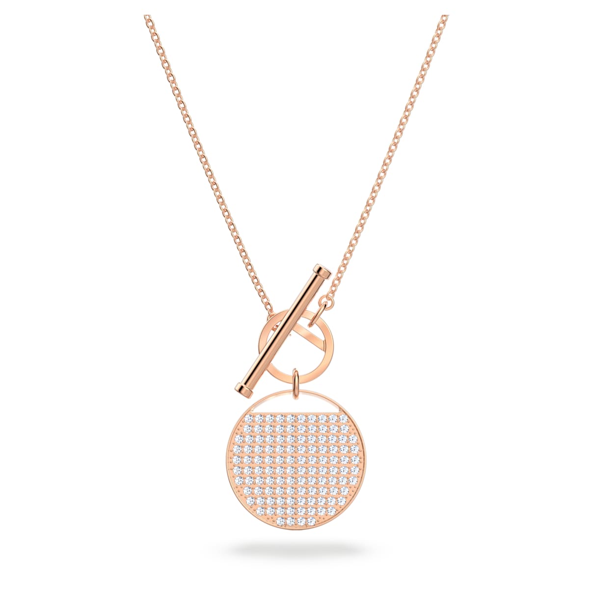 

Sublima necklace, White, Rose gold-tone plated