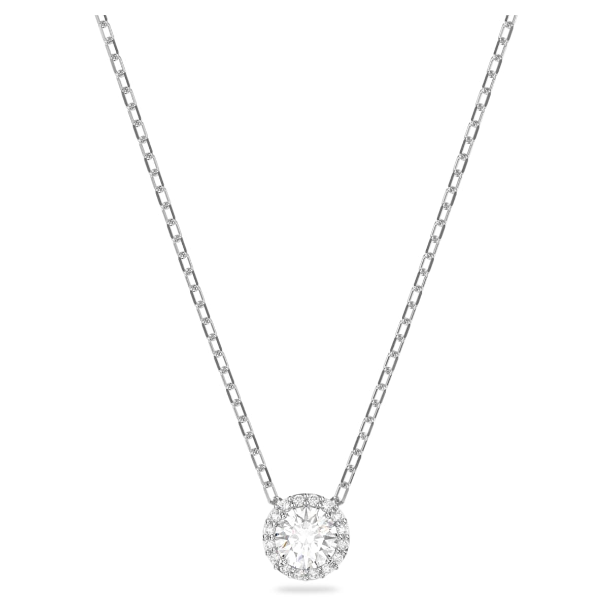 

Una Angelic pendant, Round cut, White, Rhodium plated