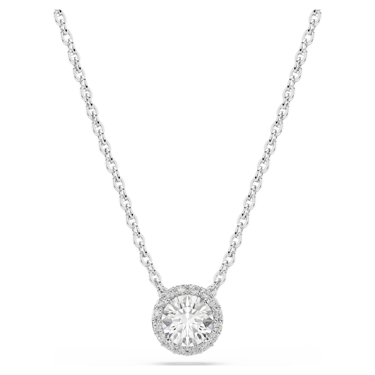 

Una Angelic pendant, Round cut, White, Rhodium plated
