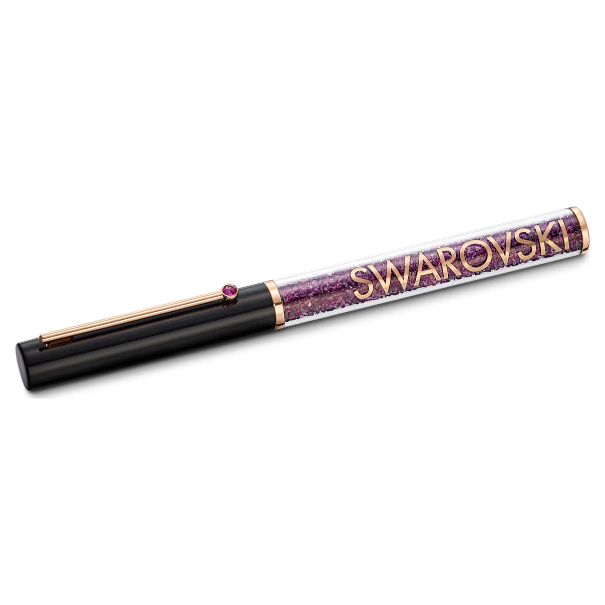 

Swarovski Crystalline Gloss ballpoint pen, Purple, Black lacquered, rose gold-tone plated