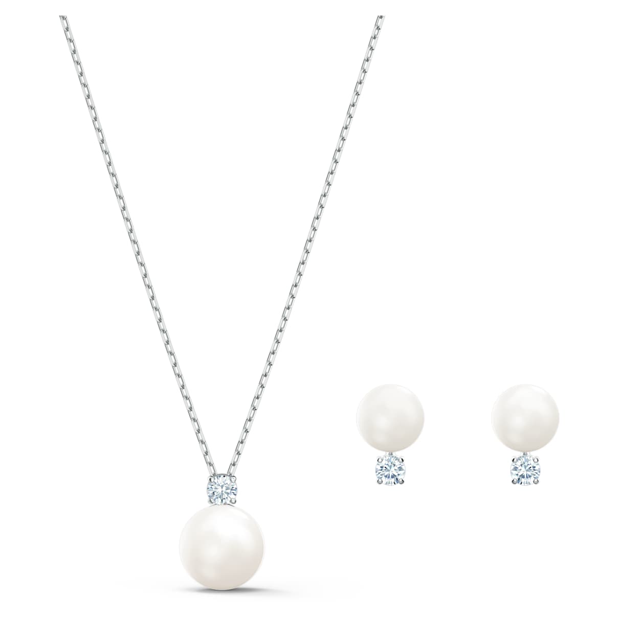 Click to view product details and reviews for Treasure Pearl Set White Rhodium Plated.