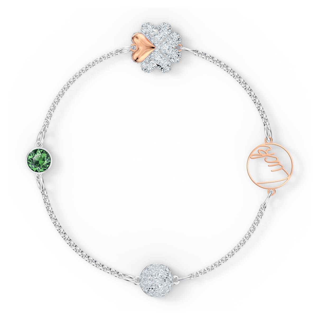 Click to view product details and reviews for Swarovski Remix Collection Clover Strand Green Mixed Metal Finish.