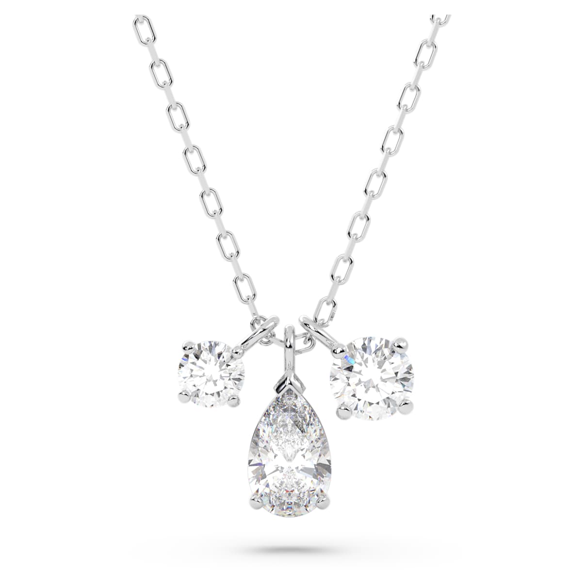 

Mesmera pendant, Mixed cuts, Cluster, White, Rhodium plated