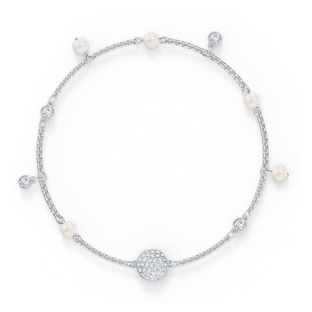 

Swarovski Remix Collection Delicate Pearl strand, Magnetic closure, White, Rhodium plated