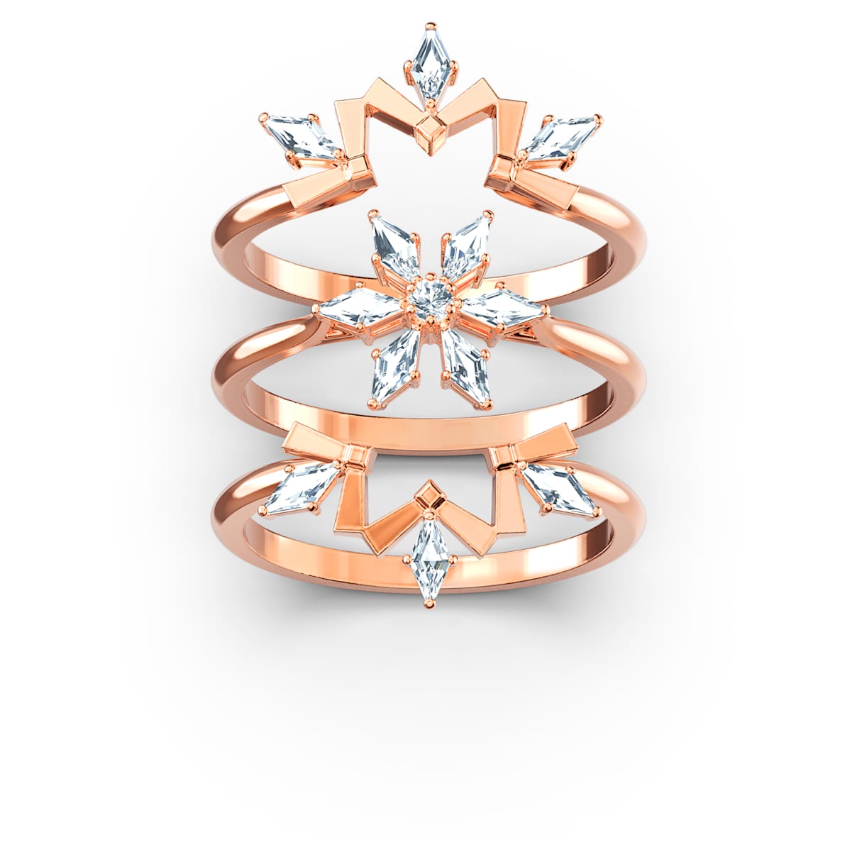 Click to view product details and reviews for Magic Ring Set White Rose Gold Tone Plated.