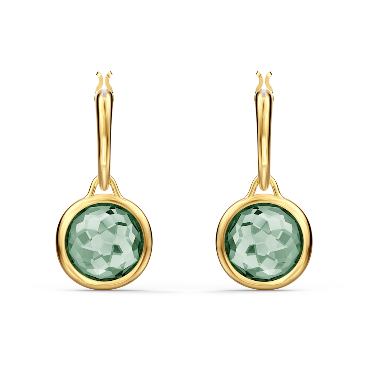 Click to view product details and reviews for Tahlia Mini Hoop Pierced Earrings Green Gold Tone Plated.