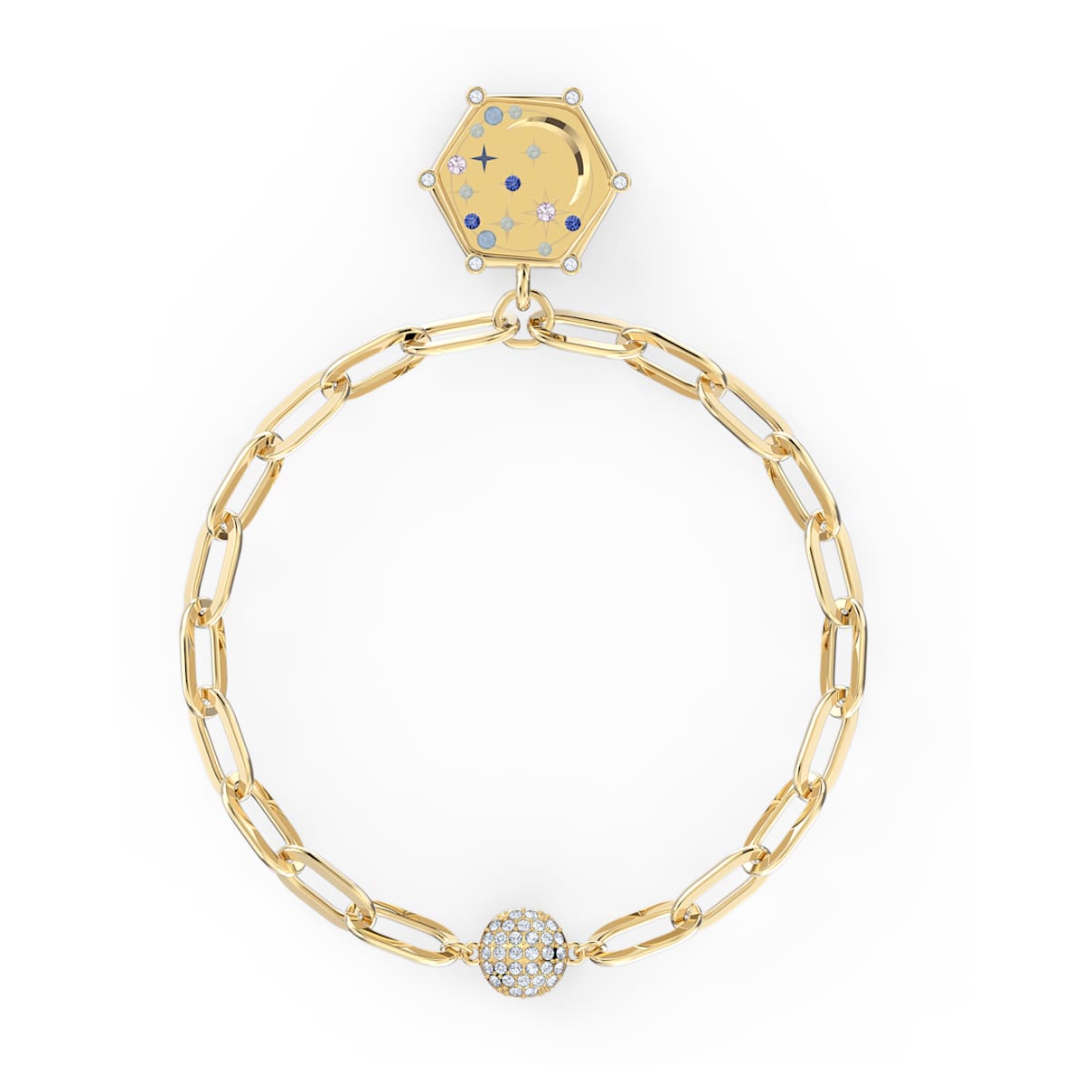 Click to view product details and reviews for The Elements Moon Bracelet Blue Gold Tone Plated.
