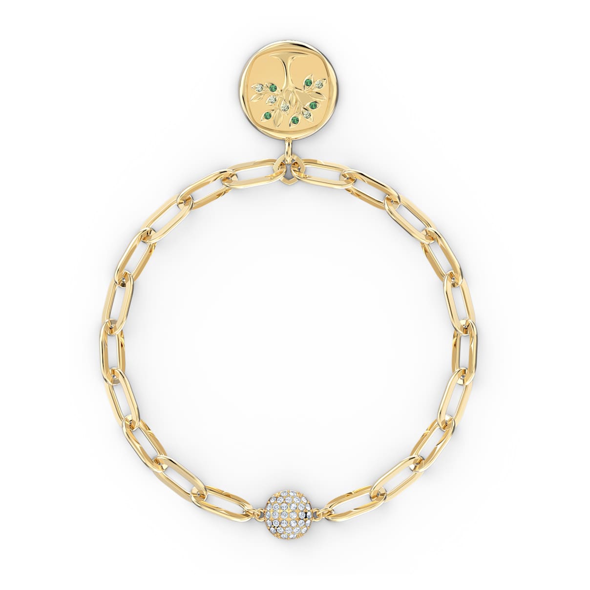 

Swarovski The Elements bracelet, Magnetic closure, Green, Gold-tone plated