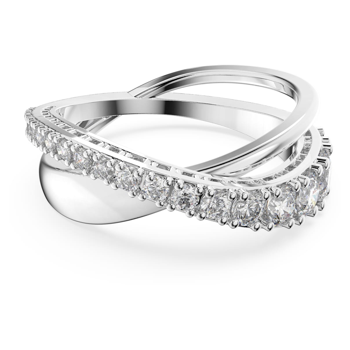 Anillo Hyperbola, Talla redonda, Blanco, Baño de rodio
