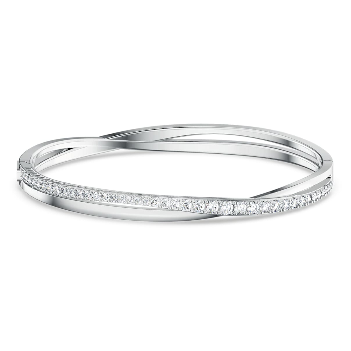

Hyperbola bangle, White, Rhodium plated