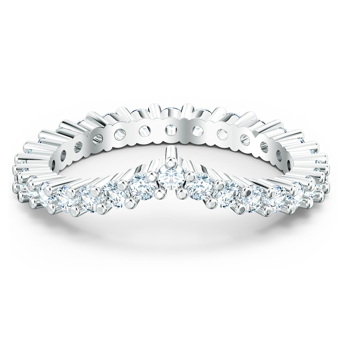 

Swarovski Vittore V ring, Round cut, White, Rhodium plated