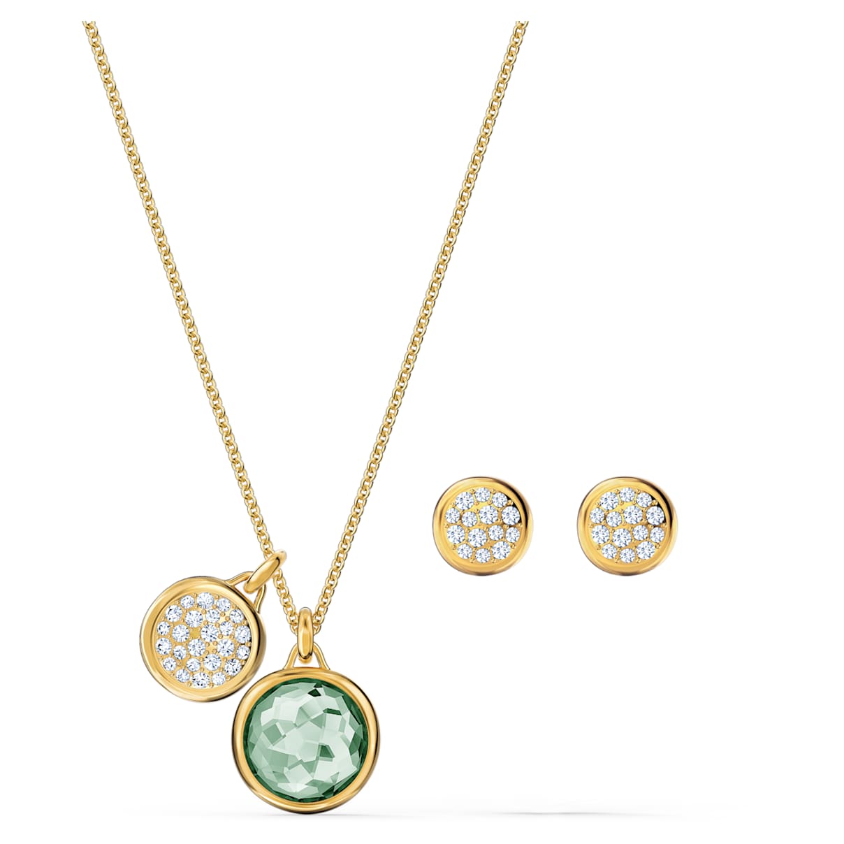 Click to view product details and reviews for Tahlia Set Green Gold Tone Plated.