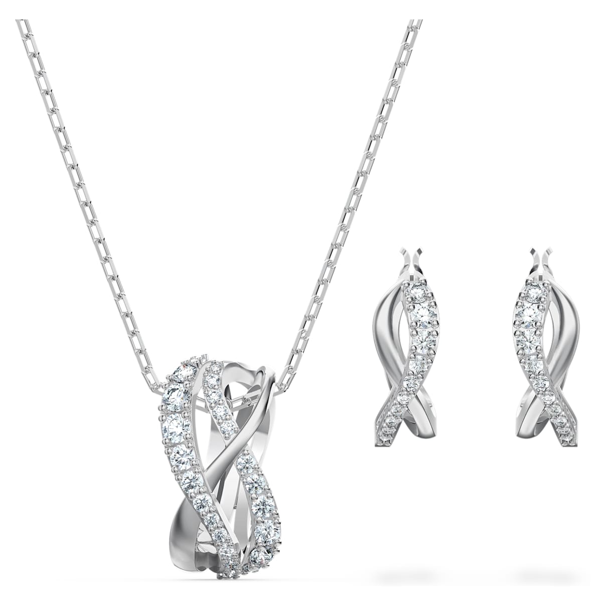 Click to view product details and reviews for Twist Set White Rhodium Plated.